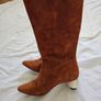 Mother Of Pearl Suede Style Knee High Brown Boots Image 7