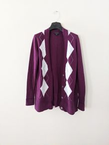 Purple Cotton Blend Cardigan Size XS
