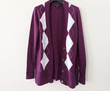 Purple Cotton Blend Cardigan Size XS