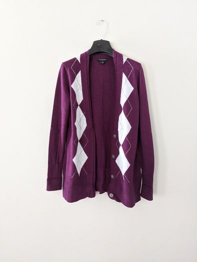 Purple Cotton Blend Cardigan Size XS