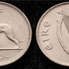 [#714] - Ireland 1966 | 6 Pence | Wolfhound | KM.13a | UNC