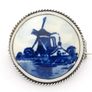 Vintage Delft 835 Silver & Hand Painted Ceramic Brooch Image 3