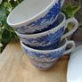 Broadhurst blue transferware, Blue and white cups and saucers Image 3