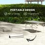 Two-Seater Portable Aluminium Table, with Roll-Up Tabletop and Bag - Khaki Image 4