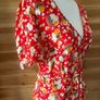 dress mini & Other Stories Printed Scallop Wrap Mini Dress Women's Red Floral size 10 Image 3