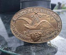 Vintage BUDWEISER Brass Belt Buckle