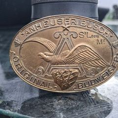 Vintage BUDWEISER Brass Belt Buckle