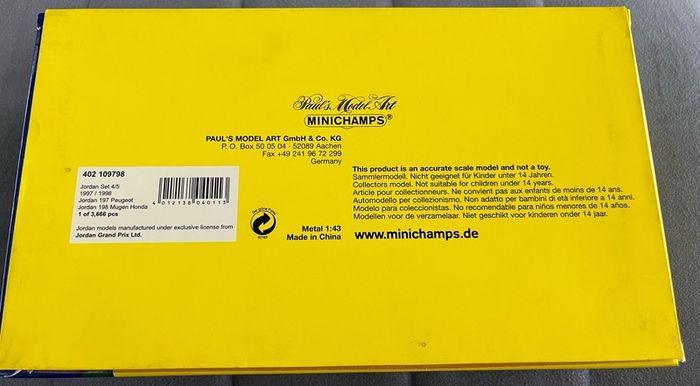 1:43 Jordan F1 Minichamps Anniversary Set 4/5