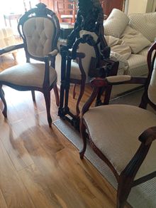 Antique mirror and chairs