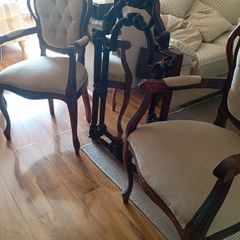 Antique mirror and chairs