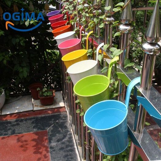 10 x Metal Iron Flower Pot Vase Hanging Balcony Garden Planter Home Decor
