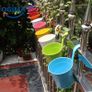 10 x Metal Iron Flower Pot Vase Hanging Balcony Garden Planter Home Decor Image 2