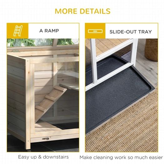 Small Animals Fir Wood Indoor Hutch (FREE POSTAGE)