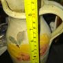 Beautiful Old Glazed Stoneware Ceramic Jug and Bowl featuring a hand painted fruit, Postage Available Image 8
