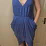 Blue midi dress with racer back and pockets Image 2
