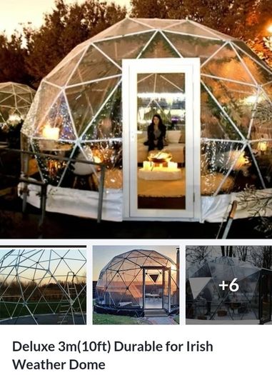Brand New 3m(10ft) Luxury Extremely Strong Structure Dome Igloo Glamping for Irish Weather
