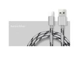 New 1m Nylon Micro USB Fast Quick Charge 2A Silver 100cm Cable Lead Data #1145