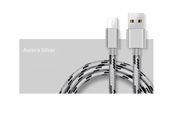 New 1m Nylon Micro USB Fast Quick Charge 2A Silver 100cm Cable Lead Data #1145