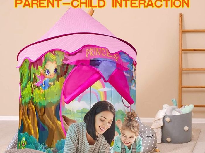 Kids Play Tent Fairy Princess Castle Play Tent for Girls, Pop Up Tents for Kids Portable Playhouse Outdoor and Indoor Rainbow Girls Tents with Carry Bag (FREE POSTAGE)