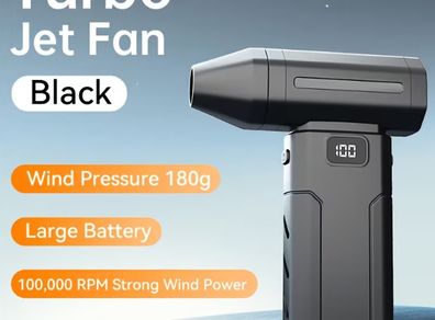 Handheld USB Rechargeable Fan | 6-Speed High Pressure, 100K RPM Super Power Turbo Blower, 3000mAh Battery