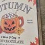 Wooden Sign for coffee station corner - Halloween Autumn Pumpkin Hot Chocolate - 2D Image 4