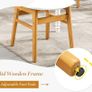 Set of 2 PU Leather Rattan Dining Room Chairs Upholstered Chairs with Solid Wood Legs Image 5