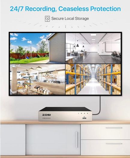 8 Channel Outdoor CCTV Camera System, 5MP Lite H.265+ DVR with 1TB Hard Drive and 4pcs 1080P Weatherproof Security Camera, Plug and Play, Motion Detection, Remote Access,Easy DIY (FREE POSTAGE)