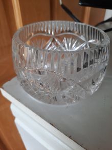 Cut glass sugar bowl