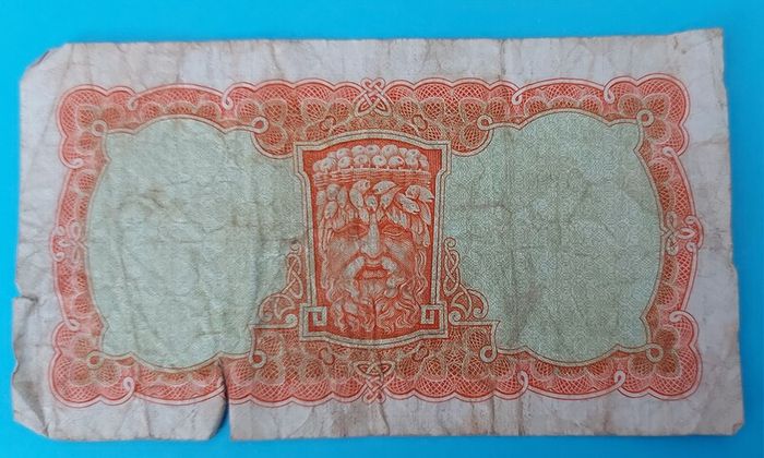 Irish 1968 Lavery ten shilling banknote in used condition