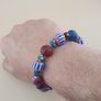 Vintage Venetian style Mix Chevron & Trade Glass beads Bracelet Image 9
