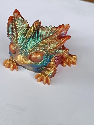 Handmade Iridescent Resin Dragon Figurine
