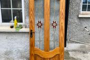 olid Timber Front Door with Decorative Rose Glass - Door 3
