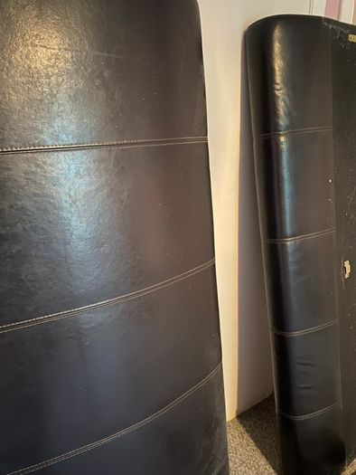 Faux leather king sleigh bed