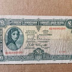 1 Pound Lady Lavery 4/7/30 IRISH NOTE