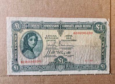 1 Pound Lady Lavery 4/7/30 IRISH NOTE