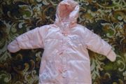 Baby girl warm winter overalls with mittens 100% down filling