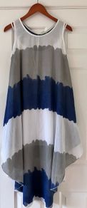 Blue /White /Grey Striped Cotton Dress (includes camisole)