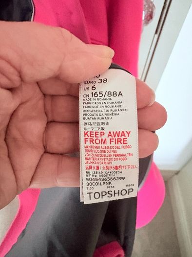 Hot pink wool mix coat in hot pink from Topshop size 10