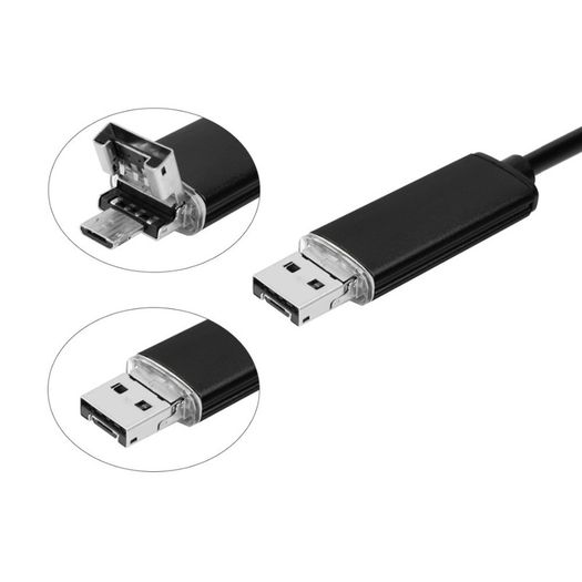 7mm 2 IN 1 Micro USB Endoscope Snake Tube and Android Waterproof Borescope Camera USB Drain Inspection Micro Camera for PC Phone Car Garage Engine
