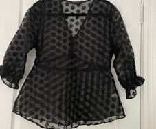 Black Sheer Embroidered Top - Innocence, UK 8