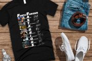 Fast &amp; Furious Anniversary 9 Years T Shirt movie stars with signatures t-shirt