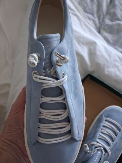 Paul Green Leather Sneakers - Light Blue - UK 6 - BNWT RRP 199
