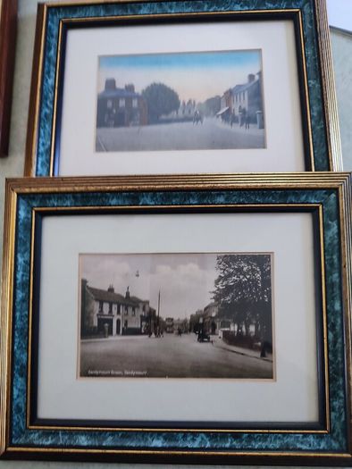 Set Of 2 Framed old Pictures Of Sandymount Green And Claremont Rd. Sandymount Dublin.