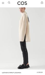 Custom made Genuine LEATHER stirrup leggings Sz 40 (10-12UK) - Bnwt Rrp 195