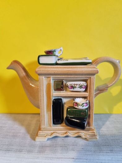 Rare Collectible Miniature Royal Albert 'Old Country Roses' Bedside Cabinet Teapot by Cardew Design