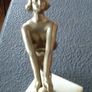 Art deco spelter figure 1920s/30s girl holding ball Image 3