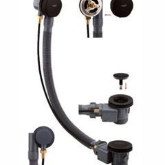Sonas Sync Brass Luxury Round Bath Matt Black Pop Up Waste UBR0025
