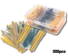 300PCS 1/4W Metal Film Resistor Kit 30 Values 10R to 1M