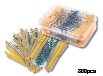 300PCS 1/4W Metal Film Resistor Kit 30 Values 10R to 1M