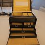 Jewellery Vanity Box Black Faux Croc Leather with Gold Details Image 5